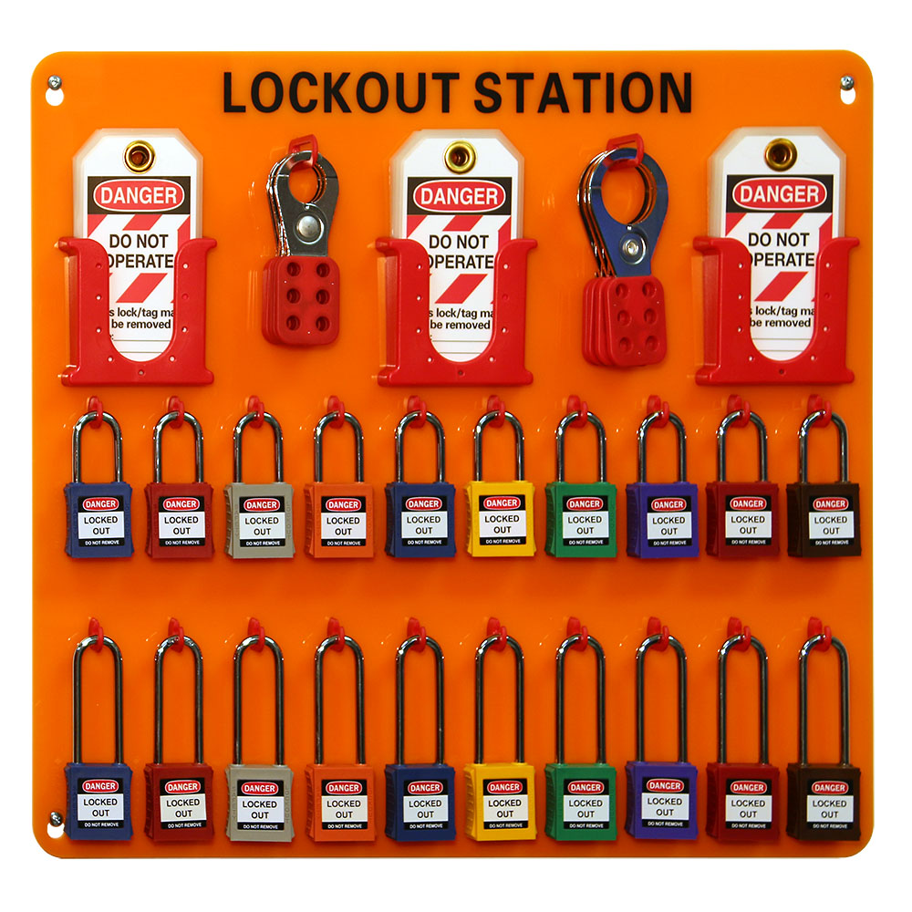 Lockout Station Board – 20 Lock Filled Station – windycitycabinet